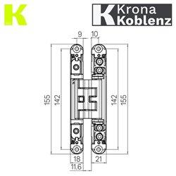ZAWIAS WPUSZCZANY KUBICA K2460 CHROMOWANY MATOWY KOBLENZ ZAWIAS WPUSZCZANY KUBICA K2460 CHROMOWANY MATOWY KOBLENZ