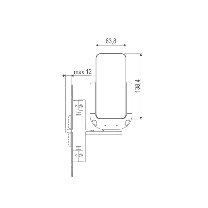 ZAMEK AGB MAGNETYCZNY TOUCH CLOSE ZERO 18X196 CZARNY MAT DO DRZWI UKRYTYCH