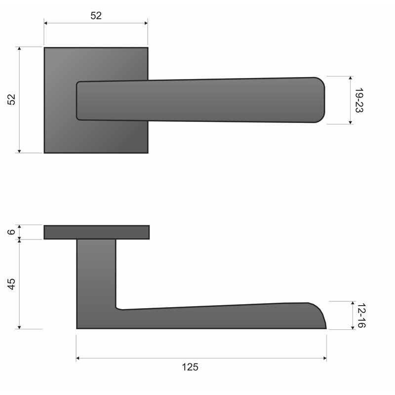 KLAMKA INFINITY NA ROZECIE KWADRATOWEJ 6MM PARMA FIT CHROM MAT