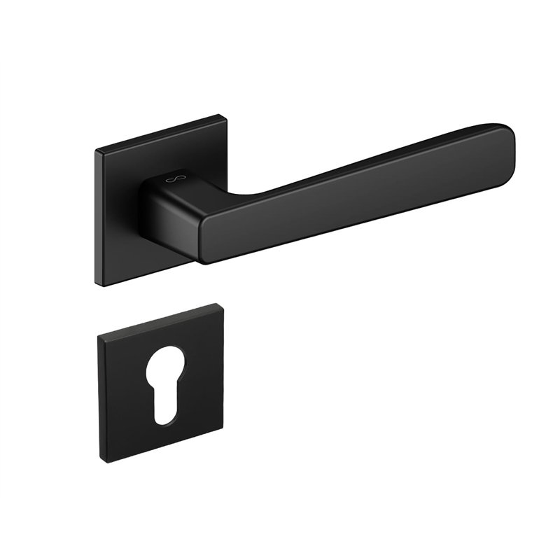 KLAMKA INFINITY NA ROZECIE KWADRATOWEJ 6MM PARMA FIT CZARNY KLAMKA INFINITY NA ROZECIE KWADRATOWEJ 6MM PARMA FIT CZARNY