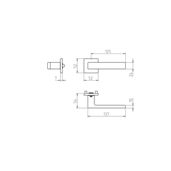 KLAMKA TUPAI 4275 5SQ-153 PRIVÉ 38-45MM, PRAWA, CZARNY