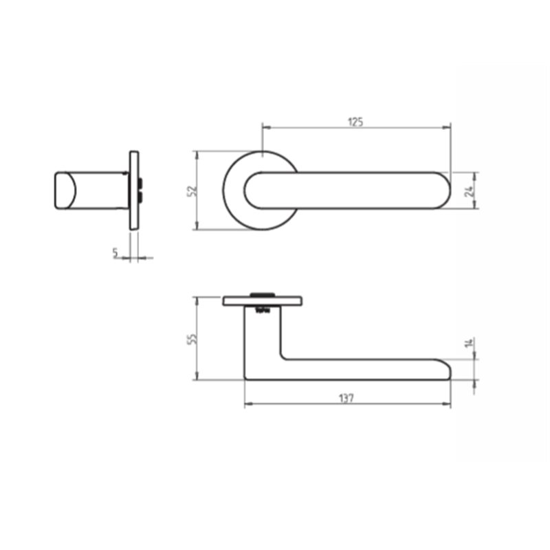 KLAMKA TUPAI 3957 5S-208, ZŁOTY MAT
