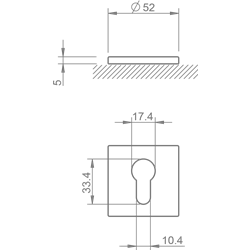 ROZETA NA WKŁADKĘ TUPAI 4049 5SQ-185 SUROWY MOSIĄDZ ROZETA NA WKŁADKĘ TUPAI 4049 5SQ-185 SUROWY MOSIĄDZ