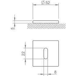 ROZETA NA KLUCZ TUPAI 4048 5SQ-185 SUROWY MOSIĄDZ