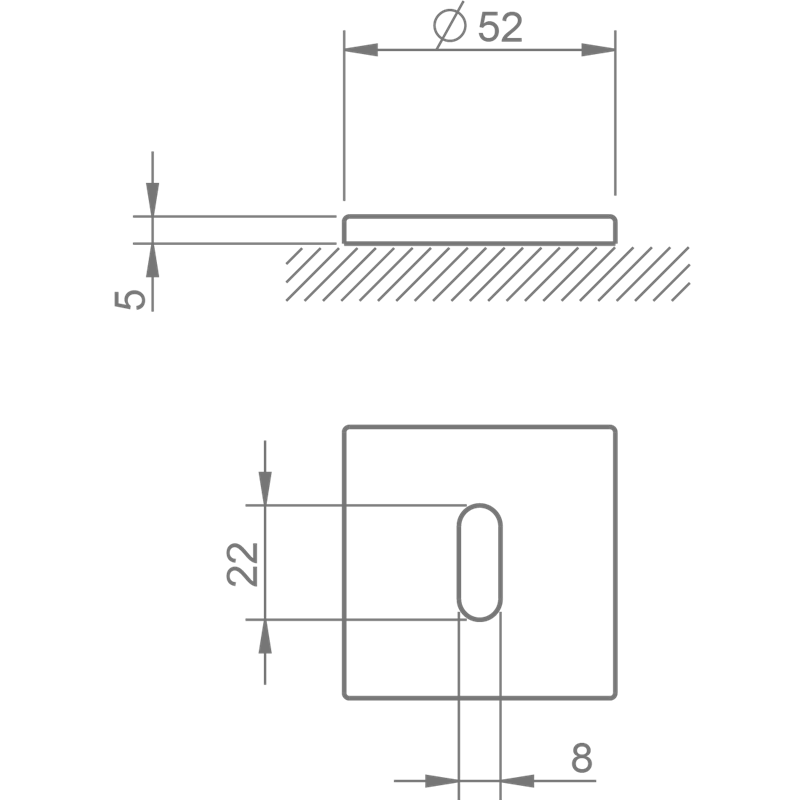ROZETA NA KLUCZ TUPAI 4048 5SQ-185 SUROWY MOSIĄDZ