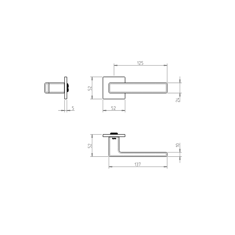 KLAMKA TUPAI 4275 5SQ-153, CZARNY KLAMKA TUPAI 4275 5SQ-153, CZARNY