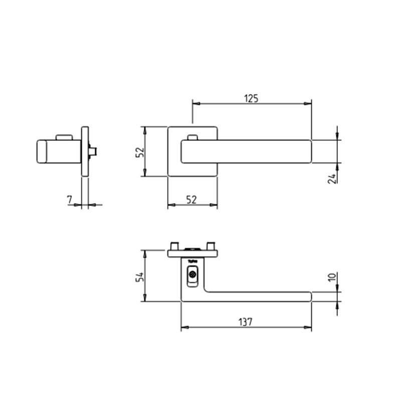 KLAMKA TUPAI 4275 5SQ-153 PRIVÉ 38-45MM, LEWA, CZARNY KLAMKA TUPAI 4275 5SQ-153 PRIVÉ 38-45MM, LEWA, CZARNY