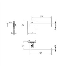 KLAMKA TUPAI 4275 5SQ-141 PRIVÉ 38-45MM, PRAWA, TYTAN KLAMKA TUPAI 4275 5SQ-141 PRIVÉ 38-45MM, PRAWA, TYTAN