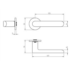 KLAMKA TUPAI 3957 5S-153, CZARNY