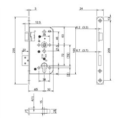 ZAMEK WILKA FUNKCJA D / D 65 / P24X3X235 MM / P OCYNK ZAMEK WILKA FUNKCJA D / D 65 / P24X3X235 MM / P OCYNK