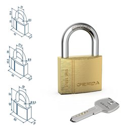 KŁÓDKA GERDA BRASS PLUS KMKN S40 PAŁĄKOWA MOSIĘŻNA, KLUCZ NAWIERCANY KŁÓDKA GERDA BRASS PLUS KMKN S40 PAŁĄKOWA MOSIĘŻNA, KLUCZ NAWIERCANY