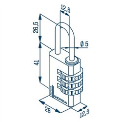 KŁÓDKA GERDA ALU CODE KAS S30 SILVER ALUMINIOWA SZYFROWA 3 DYSKI KŁÓDKA GERDA ALU CODE KAS S30 SILVER ALUMINIOWA SZYFROWA 3 DYSKI