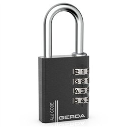 KŁ&Oacute;DKA GERDA ALU CODE KAS S40 BLACK ALUMINIOWA SZYFROWA 4 DYSKI
