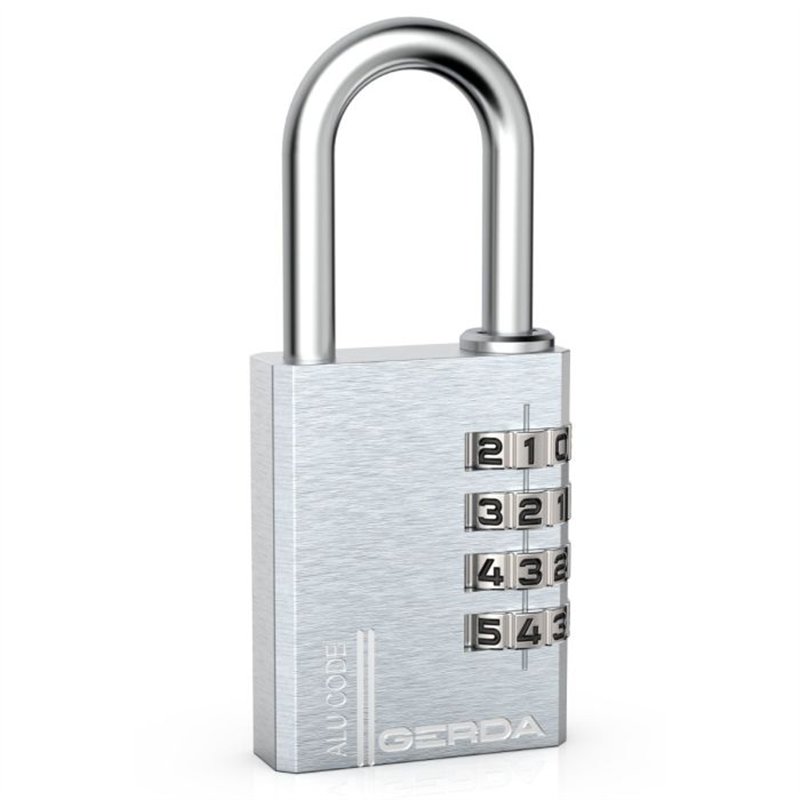 KŁÓDKA GERDA ALU CODE KAS S40 SILVER ALUMINIOWA SZYFROWA 4 DYSKI KŁÓDKA GERDA ALU CODE KAS S40 SILVER ALUMINIOWA SZYFROWA 4 DYSKI