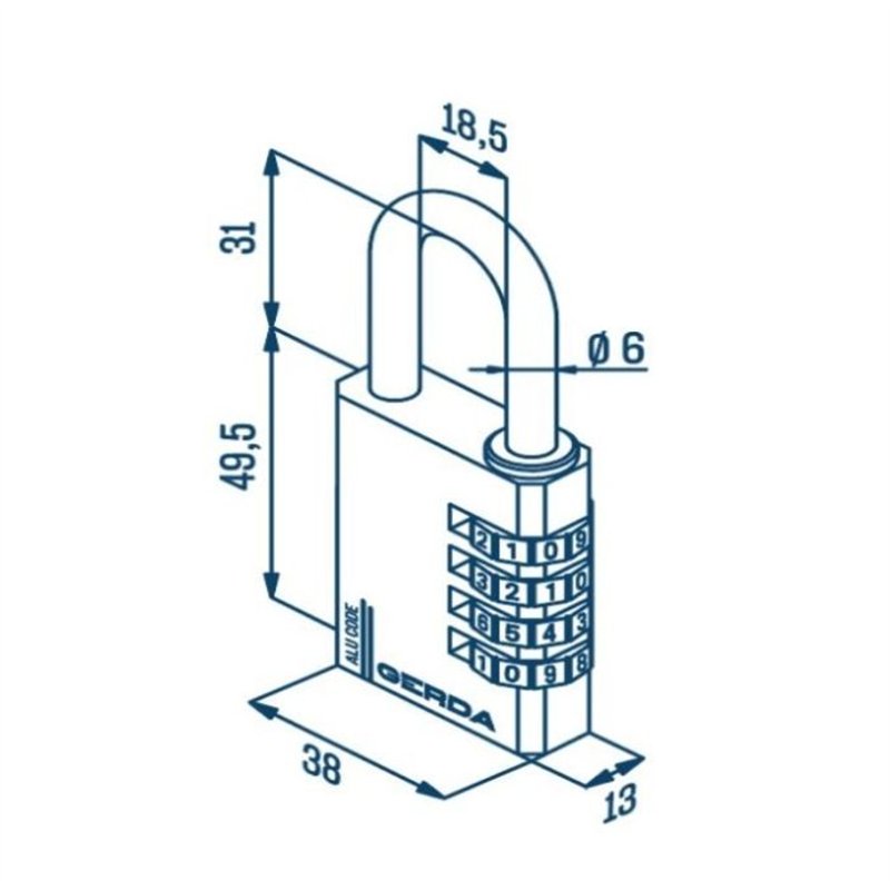 KŁÓDKA GERDA ALU CODE KAS S40 BLACK ALUMINIOWA SZYFROWA 4 DYSKI KŁÓDKA GERDA ALU CODE KAS S40 BLACK ALUMINIOWA SZYFROWA 4 DYSKI