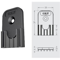 USZCZELKI NO AIR WOOD 23X37MM, GRUBOŚĆ 5MM, CZARNE [2 SZTUKI+WKRĘTY] CCE