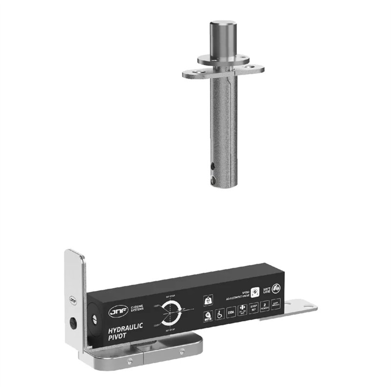 ZAWIAS HYDRAULICZNY PIVOT 60 EDGE, DO 60 KG, PRZYTRZYMANIE OTWARCIA, SREBRNY JNF ZAWIAS HYDRAULICZNY PIVOT 60 EDGE, DO 60 KG, PRZYTRZYMANIE OTWARCIA, SREBRNY JNF