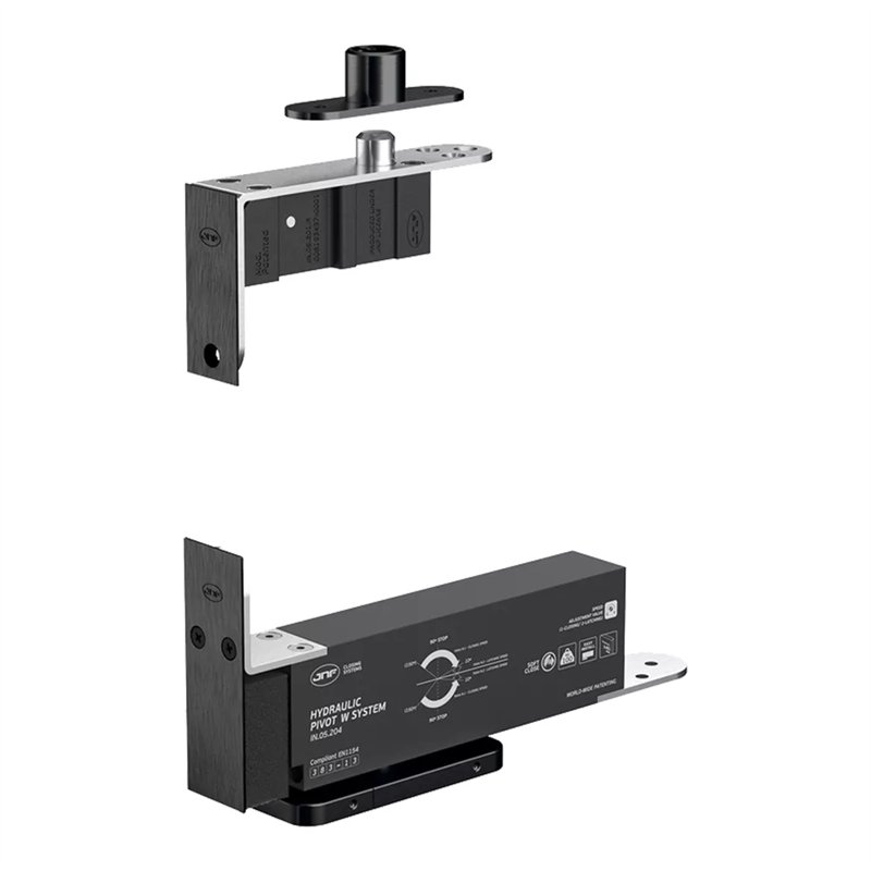 ZAWIAS HYDRAULICZNY PIVOT 100 EDGE, DO 100 KG, PRZYTRZYMANIE OTWARCIA, CZARNY PVD JNF