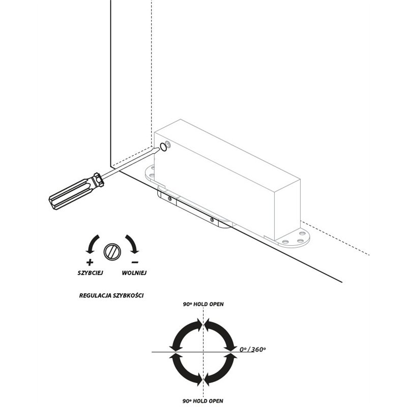 ZAWIAS HYDRAULICZNY PIVOT 200 SWIVEL, DO 200 KG, PRZYTRZYMANIE OTWARCIA, SREBRNY JNF