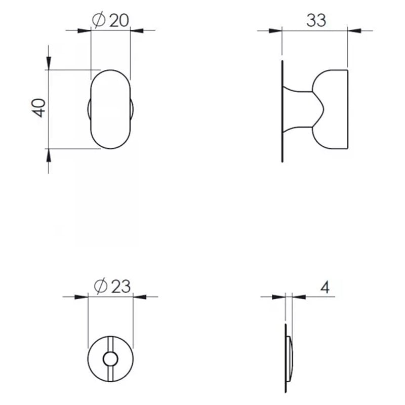 BLOKADA WC NUDA PURE/WIND (GRUBOŚĆ DRZWI 40-60mm, OTW&Oacute;R MAX. fi 20mm) CHROMOWANA MATOWA VERUM