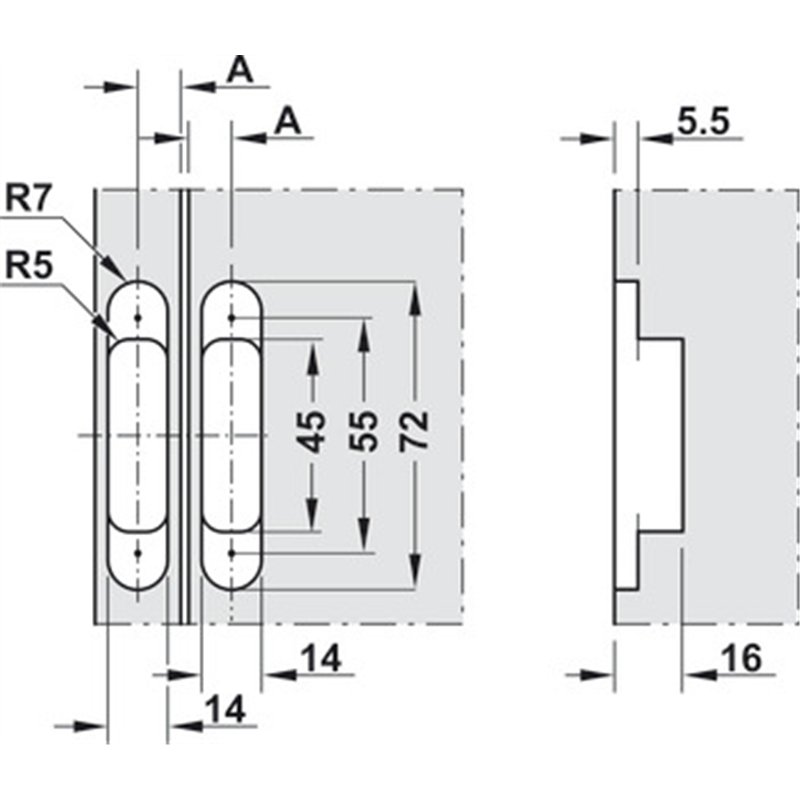 ZAWIAS HAFELE 3D UKRYTY BIAŁY DO PŁYTY 18MM