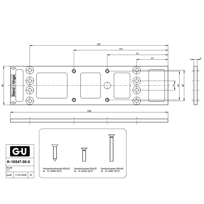 G-U PŁYTKA MONTAŻOWA DUŻA OTS 440/430