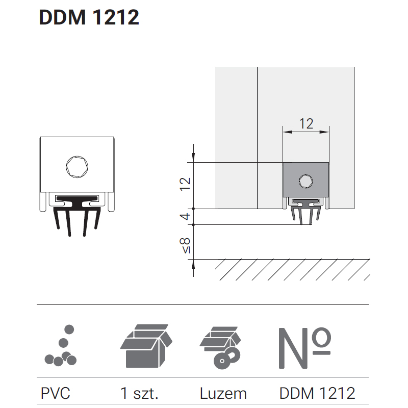 USZCZELKA OPADAJĄCA DEVENTER DDM 1212-1084 USZCZELKA OPADAJĄCA DEVENTER DDM 1212-1084