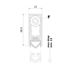 USZCZELKA OPADAJĄCA HAFELE 422 ALU 830MM USZCZELKA OPADAJĄCA HAFELE 422 ALU 830MM