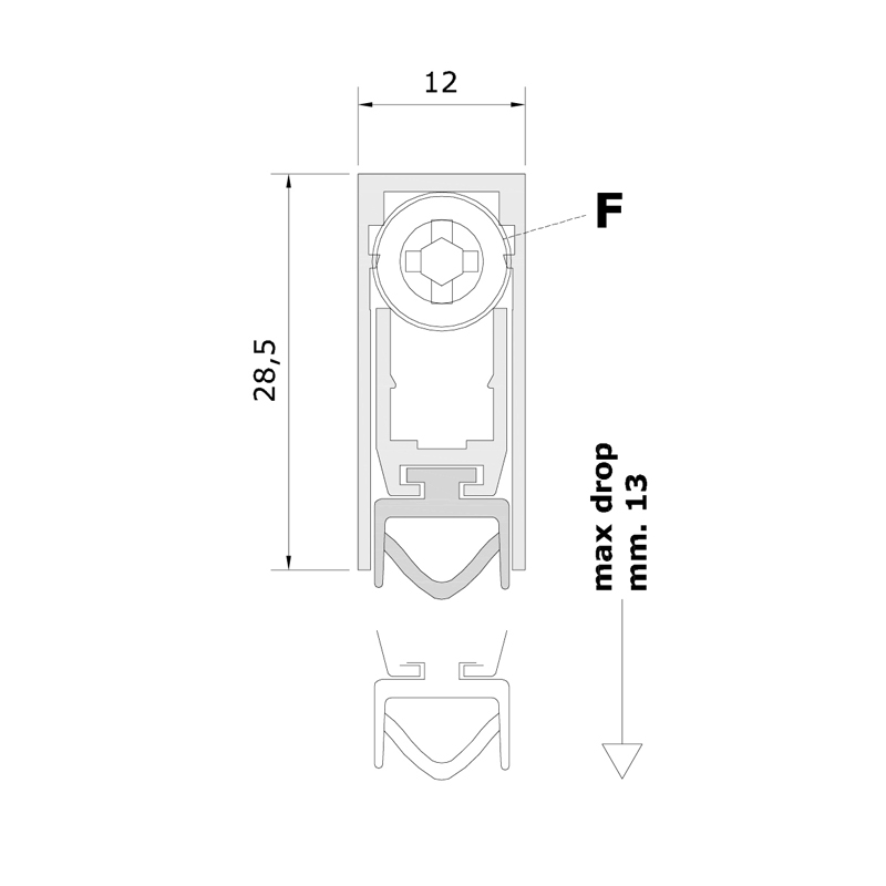 USZCZELKA OPADAJĄCA HAFELE 422 ALU 930MM USZCZELKA OPADAJĄCA HAFELE 422 ALU 930MM