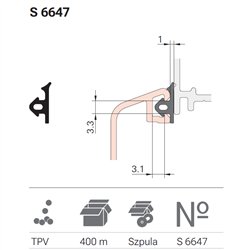 USZCZELKA DEVENTER S 6647 SZARA