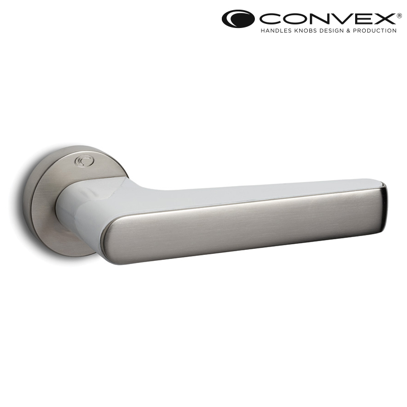 Klamka CONVEX 2015 nikiel satyna-biały