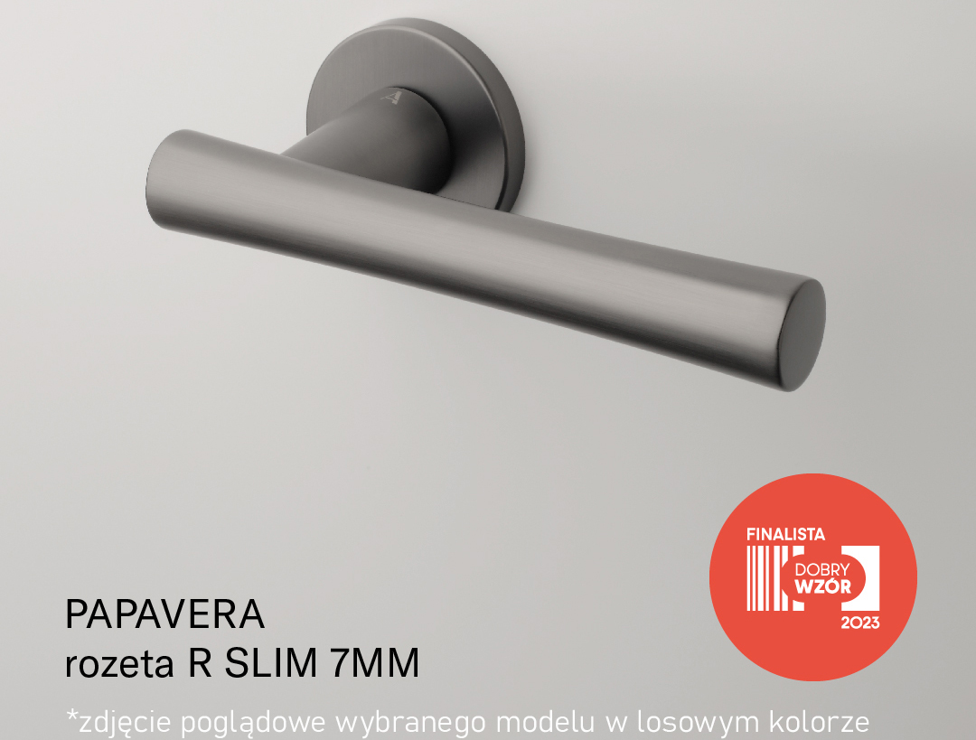 Klamka Aprile Papavera Rozeta R Slim 7Mm Gym - Grafit