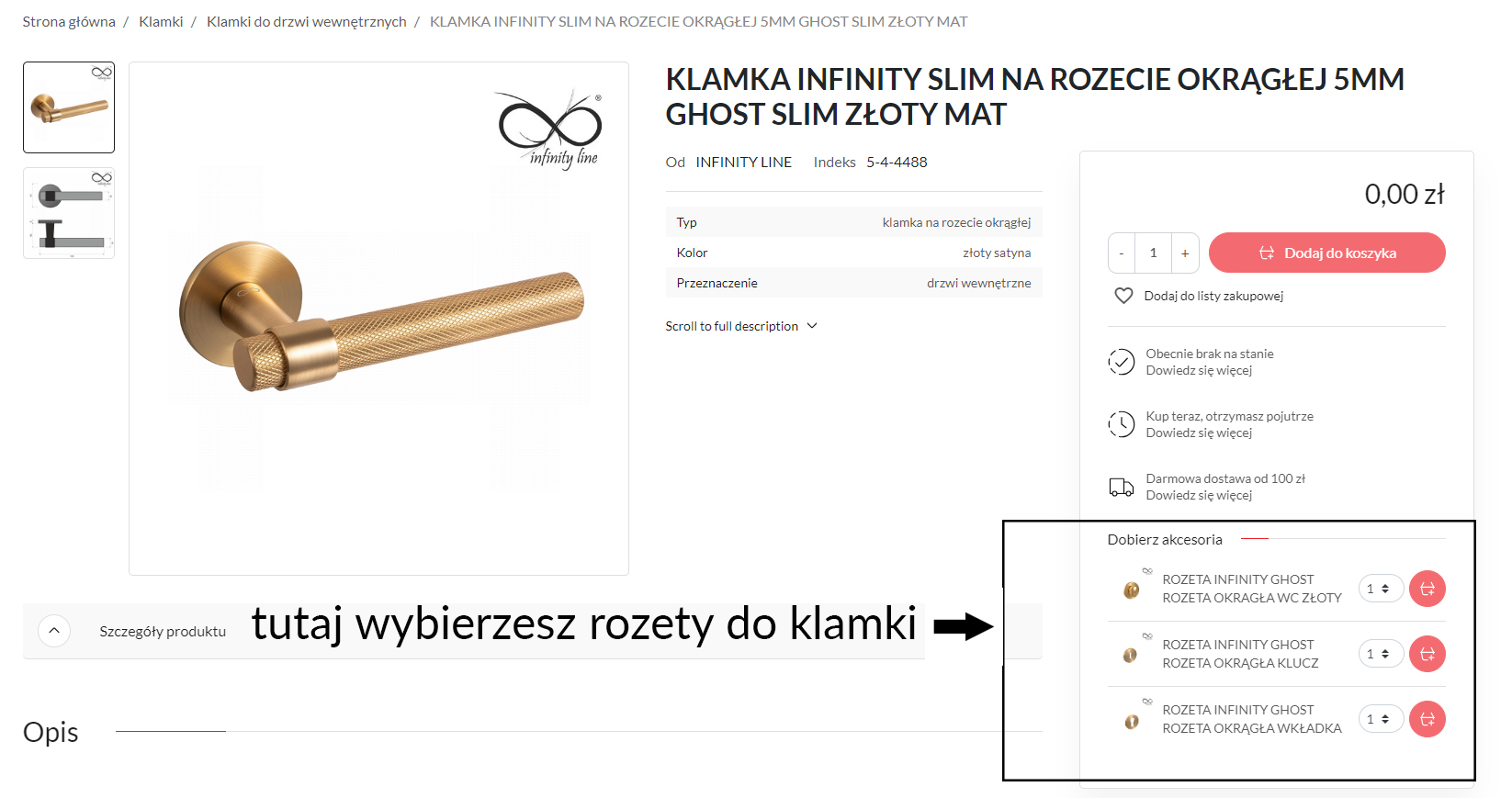 Rozeta Infinity Apollo, Wenus Rozeta Kwadratowa Wkładka Chrom