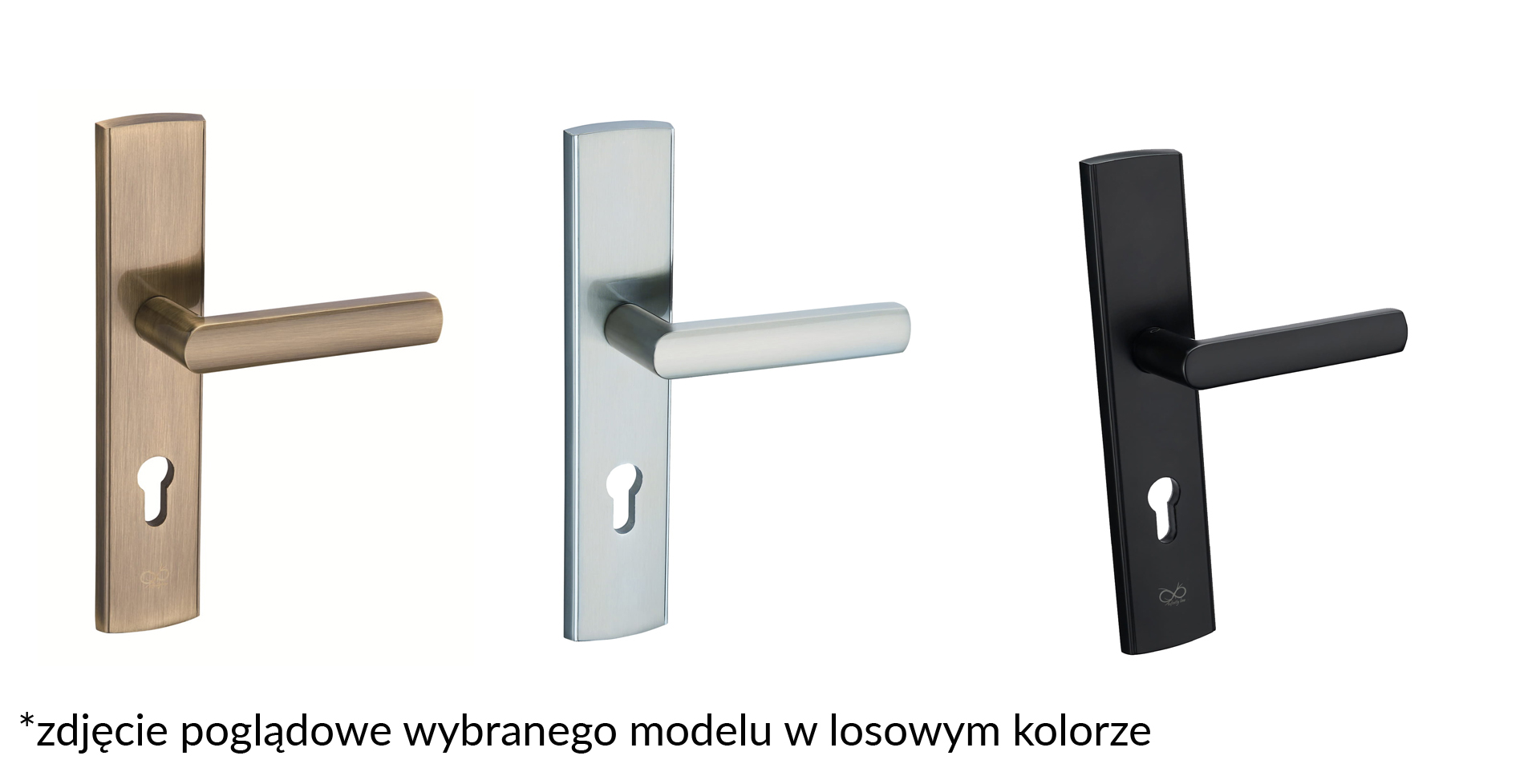 Klamka Infinity Szyld Długi Wkładka Lewa Torino Wejściowy 72Mm Patyna