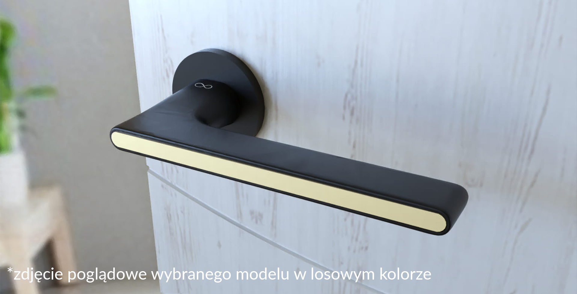 Klamka Infinity  Slim  Na Rozecie Okrągłej 5Mm Ferrara Slim Chrom Mat / Czarny