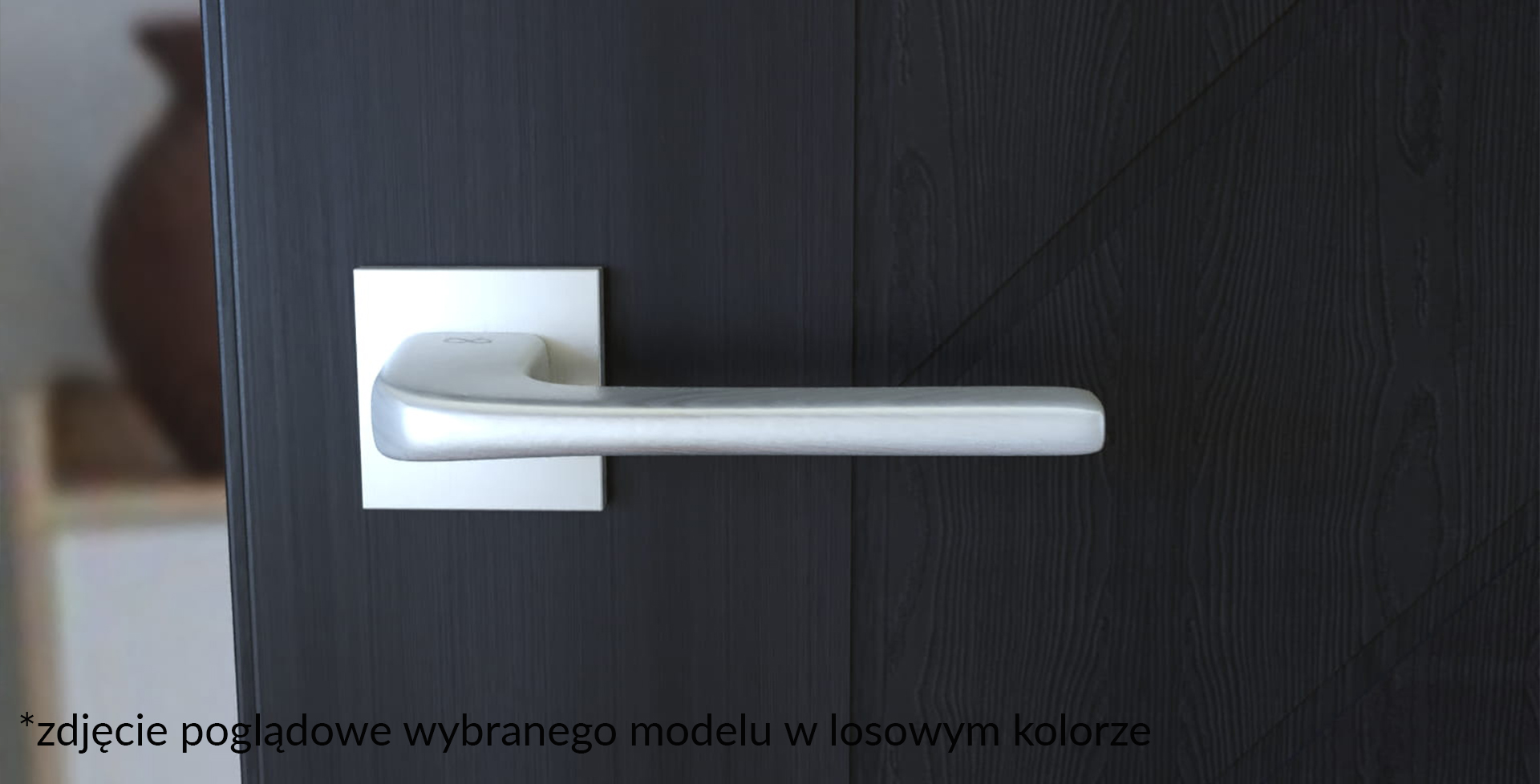 Klamka Infinity Na Rozecie Kwadratowej 6Mm Solo Fit Czarna