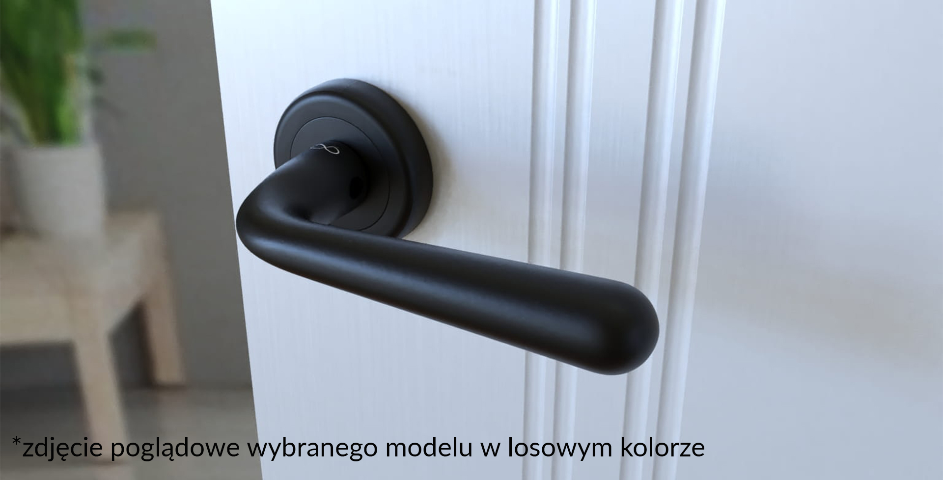 Klamka Infinity Na Rozecie Okrągłej  Lea Znal Black Czarny