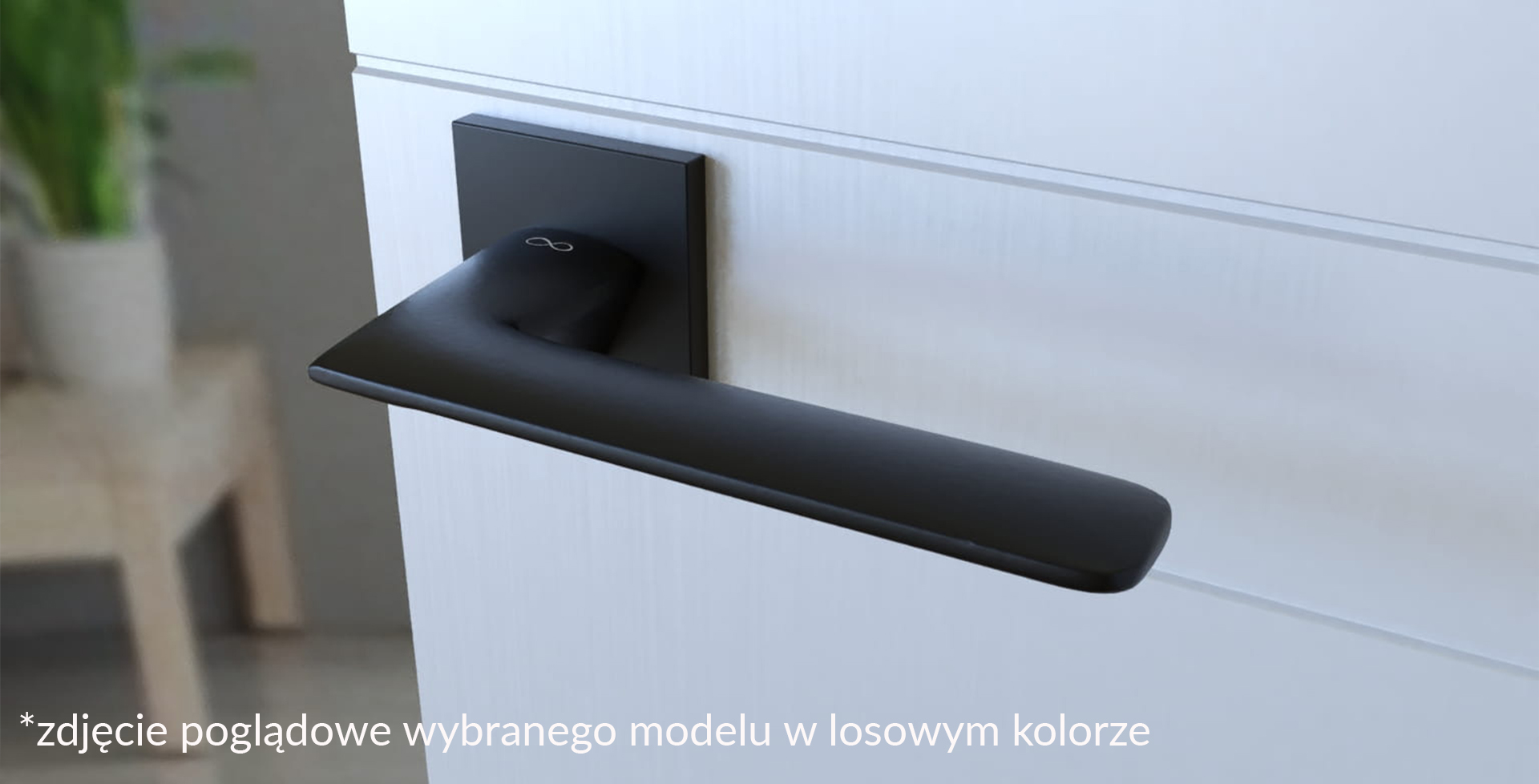 Klamka Infinity Slim Na Rozecie Kwadratowej 5Mm Giulietta Slim Czarna