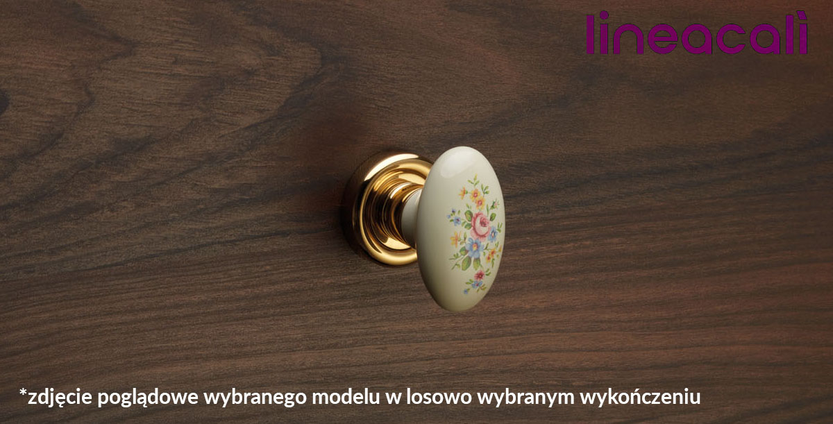 Klamka Flavia Porcellana Fiore Blu Szyld Okrągły 103 Og Linea Cali