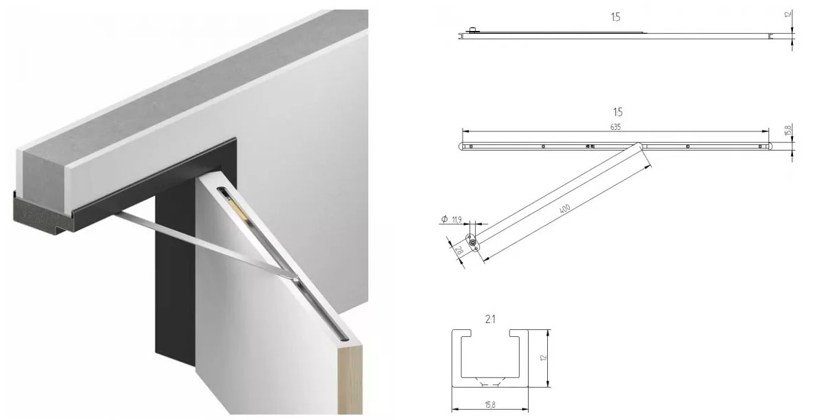 Ogranicznik Otwarcia 120 Stopni, Skrzydło Drewniane Do 65 Kg [Szerokość 720-1110Mm], Ościeżnica Metalowa Athmer