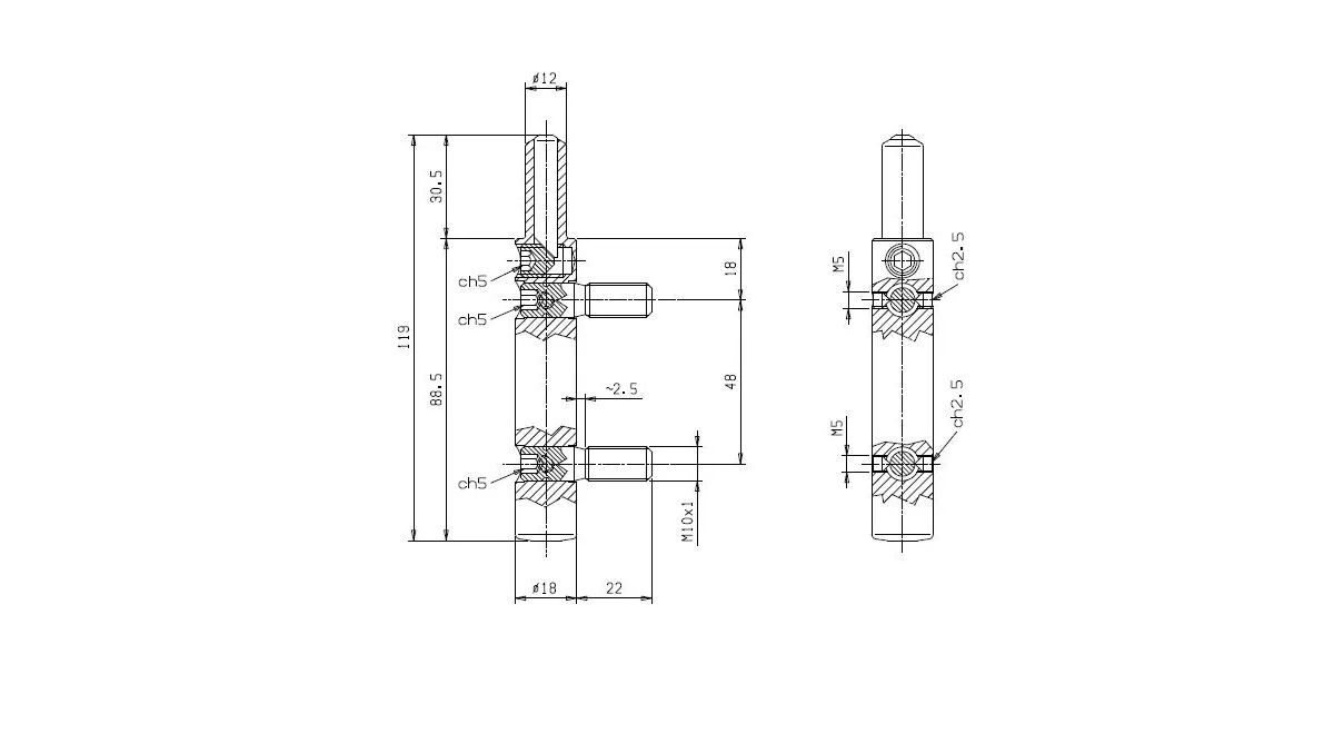 Dolna Część Zawiasu Ursus 3-D Ot 495 180 M10X1X22Mm (2T) Galwanizowana Na Biało Otlav