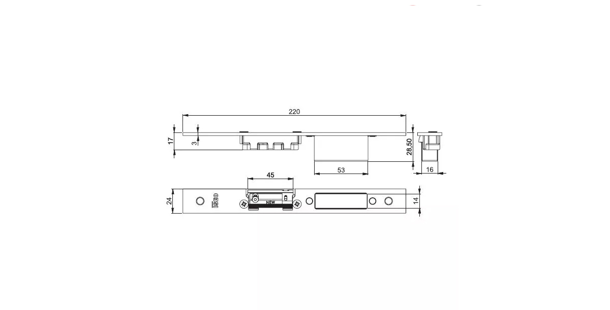 Blacha Zaczepowa Do Is-7A32/7A36/7A37 220X24X3Mm, Lewa, Stal Nierdzewna Iseo