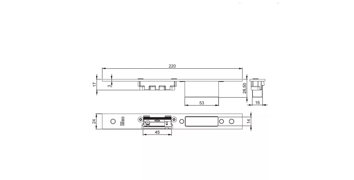 Blacha Zaczepowa Do Is-7A32/7A36/7A37 220X24X3Mm, Prawa, Stal Nierdzewna Iseo