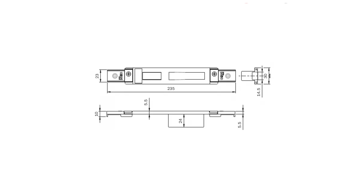 Blacha Zaczepowa Do Zamków Is-78*/79*, 235X23/30Mm, Lakierowana Na Czarno Iseo