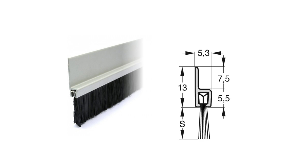 Uszczelka Szczotkowa H2-10 Aluminium Naturalne 1M 