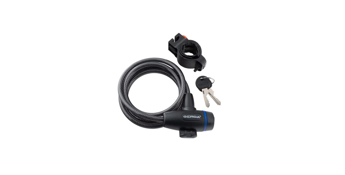 Gerda Flex 1200/10S Zapięcie Rowerowe Linka, Korpus Okrągły Z Uchwytem, Czarny