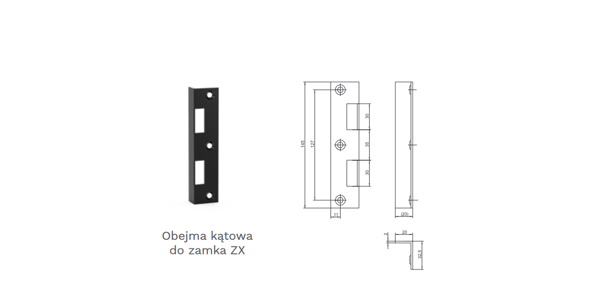 Obejma Rygli Kątowa Do Zamka Gerda Tytan Zx Czarna