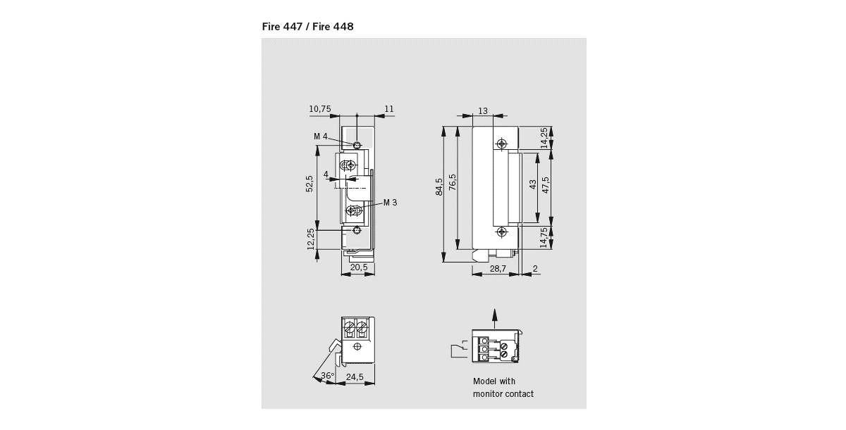 Elektrozaczep Dormakaba 447 Fire 12V Dc