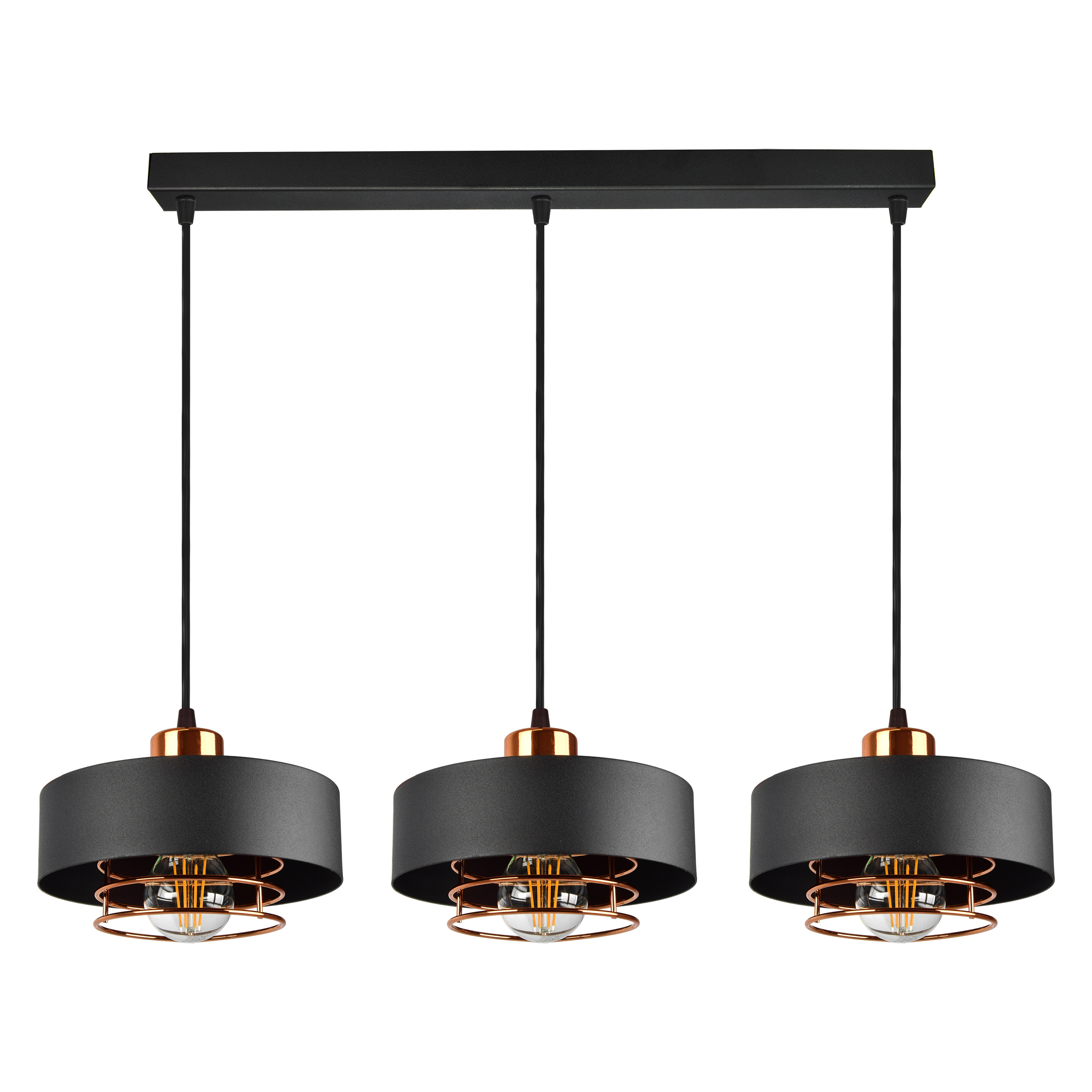 CHIRO lampa wisząca, moc max. 3x60W, E27, czarna