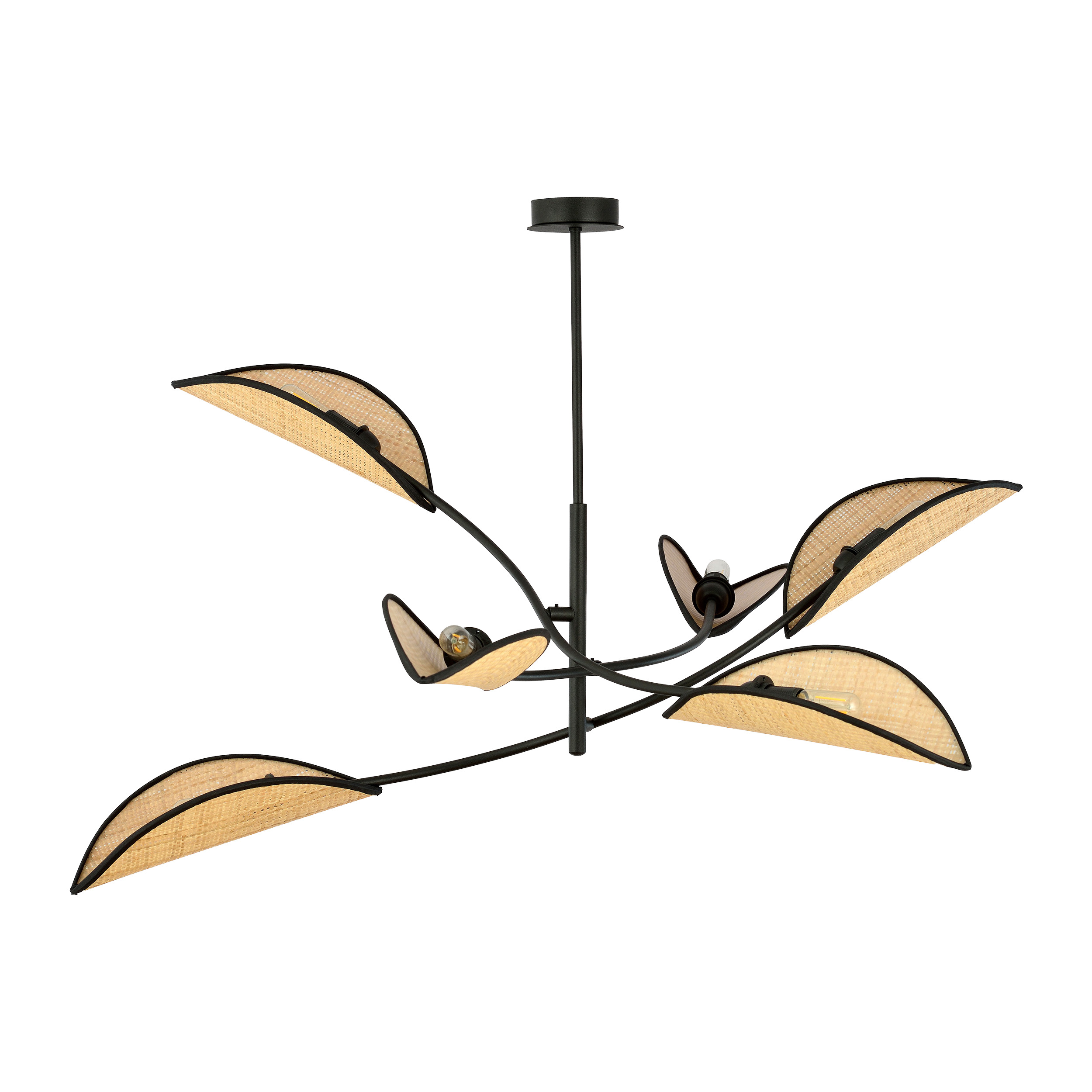 PETALO lampa wisząca, mocmax.6x40W, E14, czarna-ratan